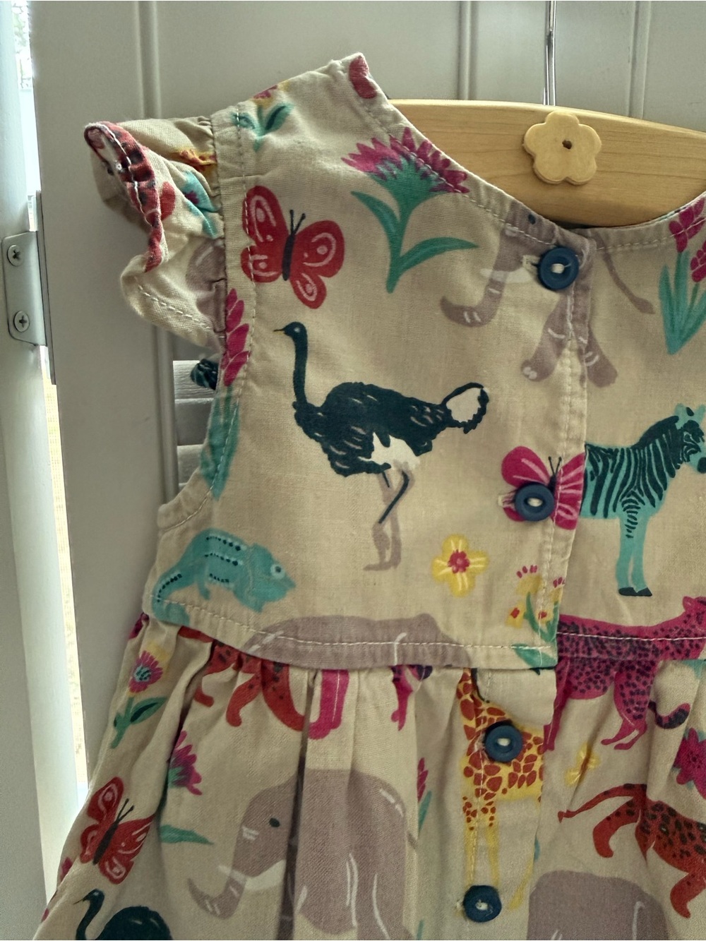 African Safari Animal Print Dress | 6–12 Months | 100% Cotton - Picture 5 of 10